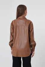 Female Artificial Leather Shirt