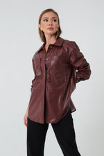 Female Artificial Leather Shirt