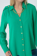 Women'S Collar Chain Detailed Shirt