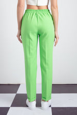 Woman Waist Laced Carrot Pants