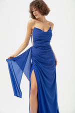 Female Chest Drape Slit Sweet Dress