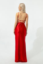 Long Evening Dress With Women'S Back Decollete Slit