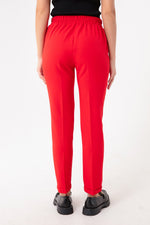 Woman Waist Laced Carrot Pants