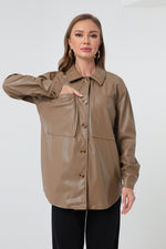 Female Artificial Leather Shirt
