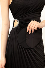 Woman One Shoulder Long Evening Dress With Décolleté