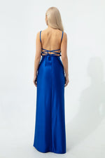 Long Evening Dress With Women'S Back Decollete Slit