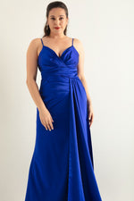 Woman Large Size Long Satin Evening Dress & Graduation Dress