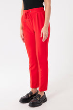 Woman Waist Laced Carrot Pants