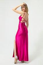 Long Evening Dress With Women'S Back Decollete Slit