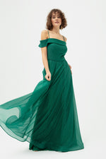 Women Sın Handerled Kayık Yolır Grade Long Evening Dress