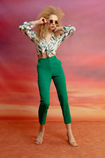 Woman High Waist Fabric Pants