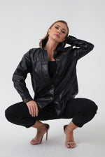 Female Artificial Leather Shirt