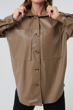 Female Artificial Leather Shirt