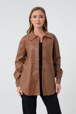 Female Artificial Leather Shirt