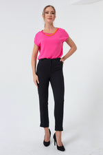 Woman High Waist Fabric Pants