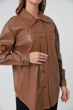 Female Artificial Leather Shirt