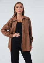 Female Artificial Leather Shirt