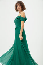 Women Sın Handerled Kayık Yolır Grade Long Evening Dress