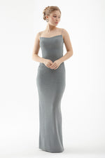 Women'S Stone Hanger Long Evening Dress With Back Dica