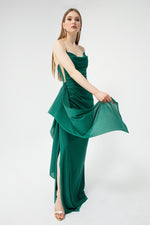 Female Chest Drape Slit Sweet Dress