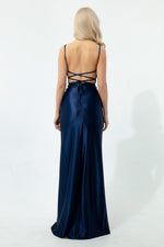 Long Evening Dress With Women'S Back Decollete Slit