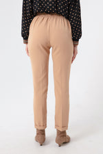 Woman Waist Laced Carrot Pants