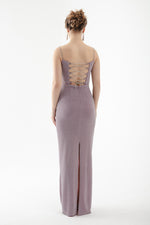 Women'S Stone Hanger Long Evening Dress With Back Dica