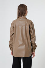 Female Artificial Leather Shirt