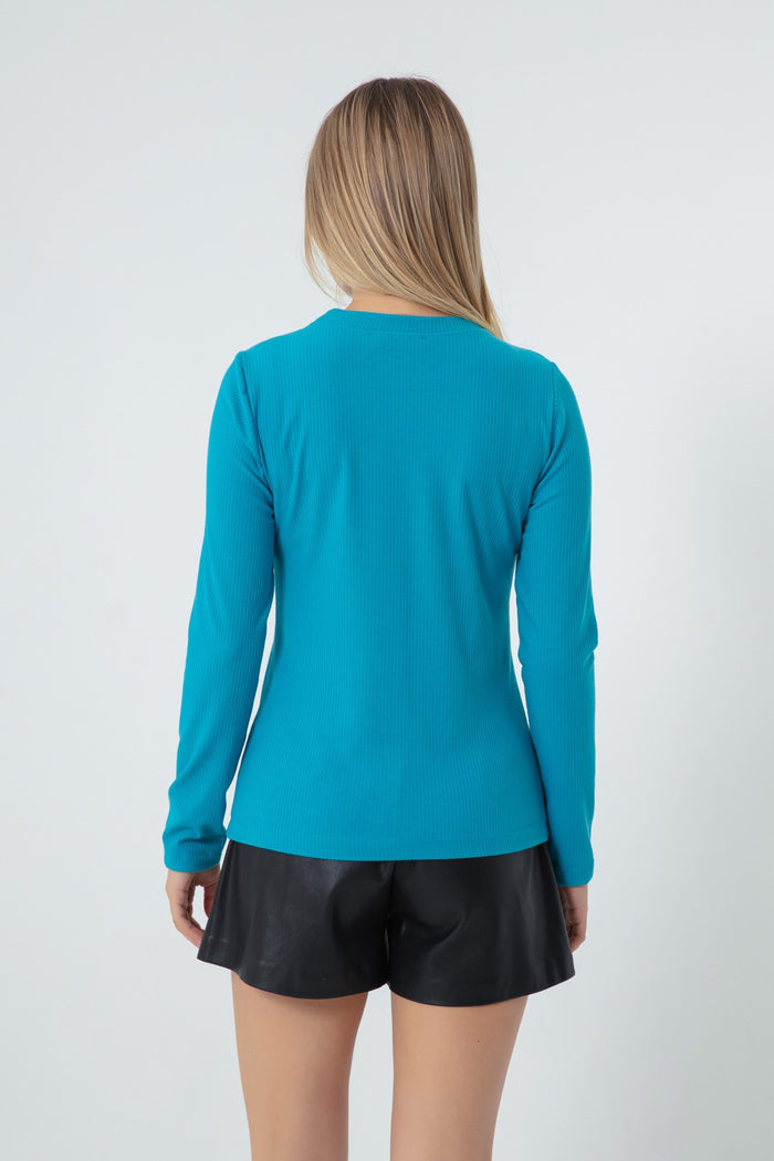 Women'S Bike Collar Knit Blouse