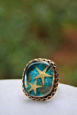 Real Sea Star Handmade Ladies Adjustable Ring