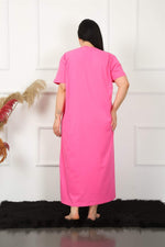 Lace Short Sleeve Fuchsia Mother Nightgown 1348