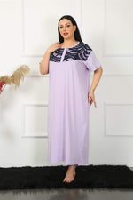 Lacy Short Sleeve Lilac Mother Nightgown 1348