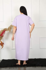 Lacy Short Sleeve Lilac Mother Nightgown 1348