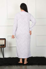 Big Long Sleeve Fuchsia Mother Nightgown 1359