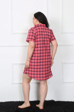 Large Size Woven Button Tunic Nightgown 1024
