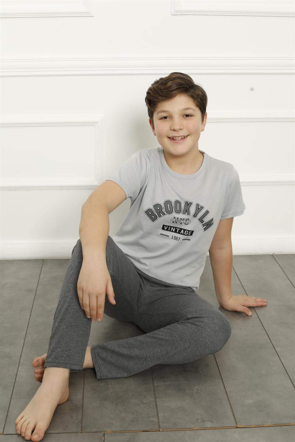 Boys Cotton Short Sleeve Pajamas Set 20382 Angelino Boutique