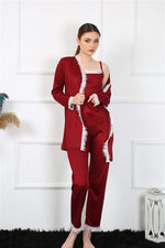 Women's 3-pack Claret Red Dressing Gown 16108