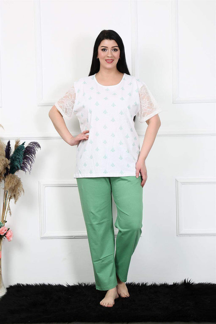 Women's 5XL-6XL-7XL-8XL Large Size Short Sleeve Pajamas Suit 75001