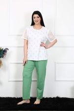 Women's 5XL-6XL-7XL-8XL Large Size Short Sleeve Pajamas Suit 75001