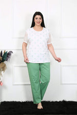 Women's 5XL-6XL-7XL-8XL Large Size Short Sleeve Pajamas Suit 75001