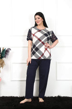 Women's 5XL-6XL-7XL-8XL Large Size Short Sleeve Pajamas Suit 75003