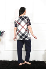 Women's 5XL-6XL-7XL-8XL Large Size Short Sleeve Pajamas Suit 75003