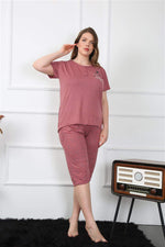 Women's Large Size Viscon Capri Pajamas Set 202201