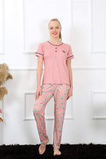 Women's Dried Rose Short Sleeve Pajamas Set 20388