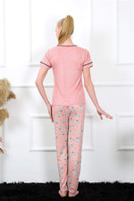 Women's Dried Rose Short Sleeve Pajamas Set 20388