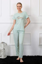 Women's Short Sleeve Pajamas Suit 4140