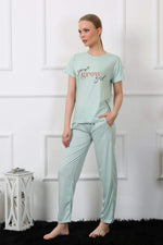 Women's Short Sleeve Pajamas Suit 4140