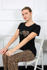 Women's Combed Cotton Short Sleeve Pajamas Set 4128