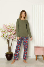 WOMEN'S combed long arm pajama set 4101