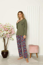 WOMEN'S combed long arm pajama set 4101